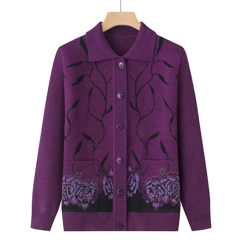 Pull cardigan à manches longues avec boutons pour femmes, manteau chaud, vêtements pour femmes, mère