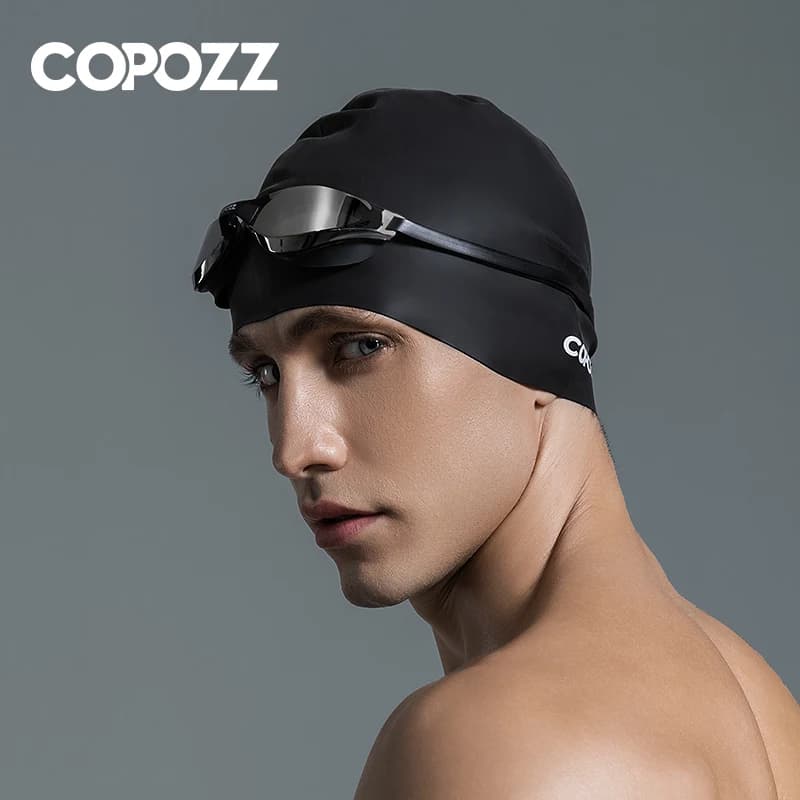 Copozz hommes élastique chapeau de natation grande taille vêtements de natation professionnel adulte