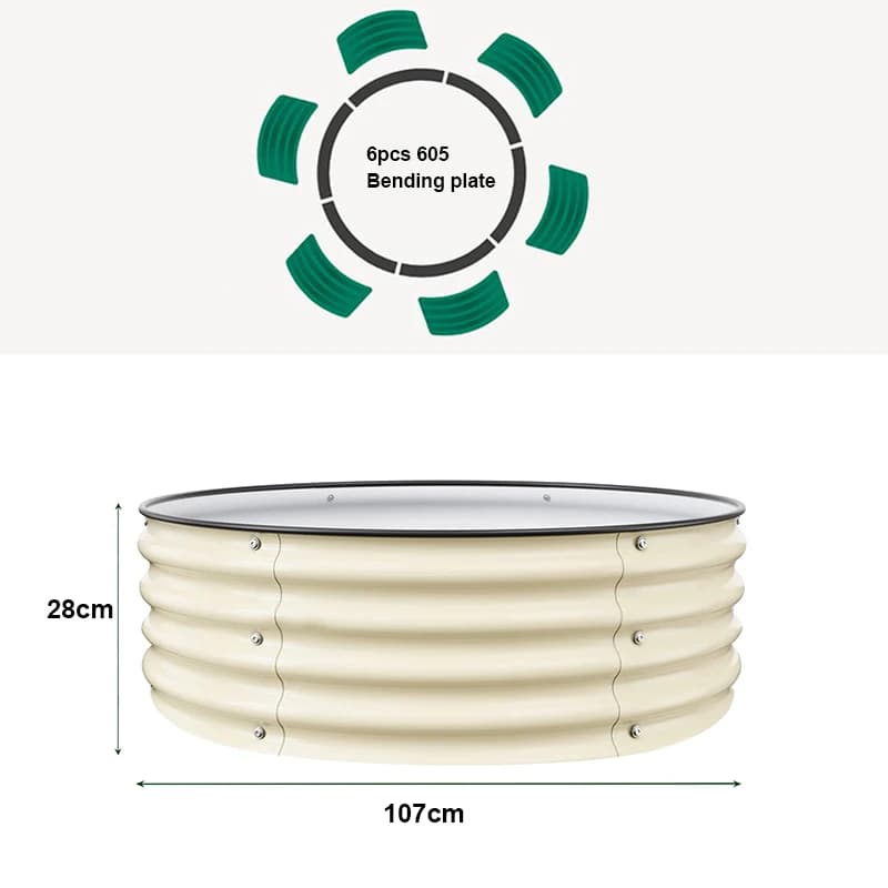 Boîte de jardinière ronde en métal pour fleurs, jardin extérieur, lit suréWer, 42 po, 107cm