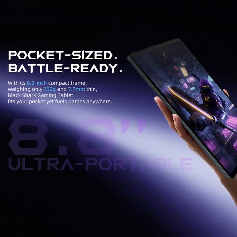 Tablette de jeu Black Shark version mondiale, équipée d'un processeur Qualcomm 8S Gen 3, écran 8,8 p
