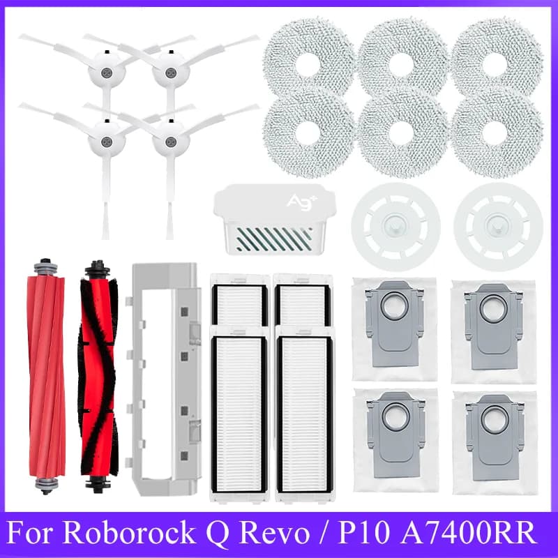 Pour Roborock Q Revo / P10 A7400RR Robot aspirateur brosse latérale principale filtre Hepa vadrouill