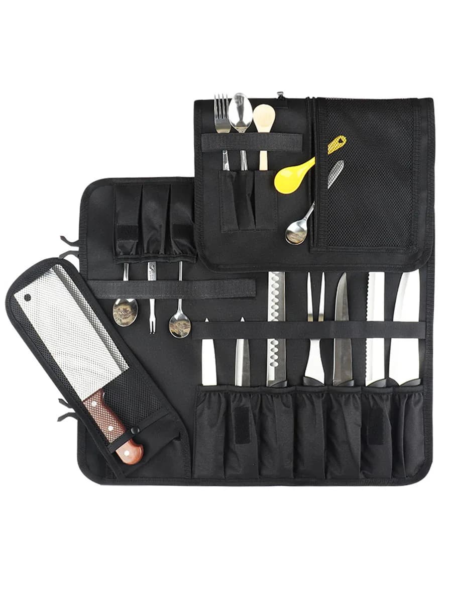 WESSLECO Chef couteau sac rouleau étui de transport cuisine cuisson Portable poches de rangement dur