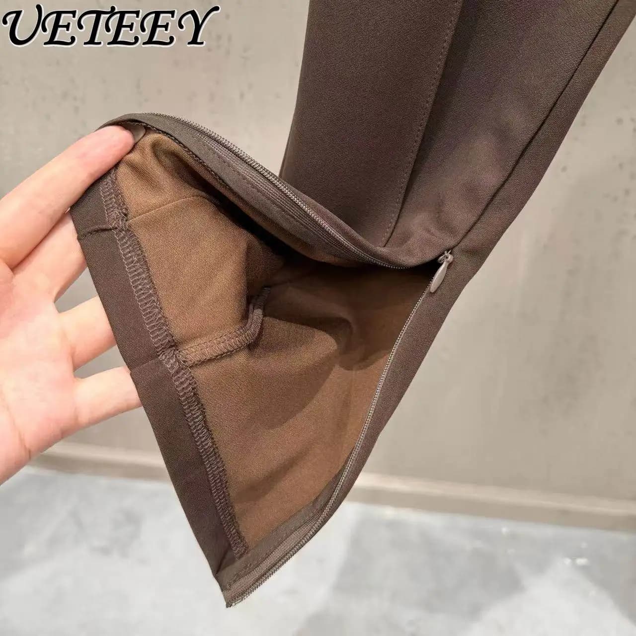 Nouveau pantalon décontracté noir taille haute amincissant pour femme, collection Printemps 2026, av