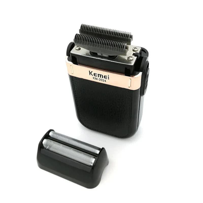 Kemei KM-2024 USB charge rasoir électrique tête de coupe supplémentaire alternatif double lame rasoi