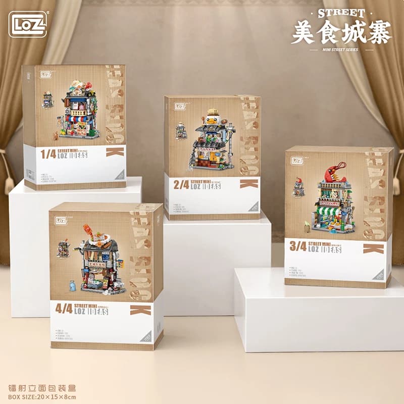 Loz-Ensembles de briques alimentaires pour enfants et adultes, Mini nourriture de Hong Kong, Nuit de