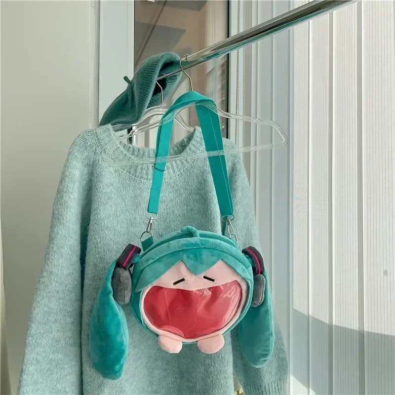 Sac à dos transparent en peluche Hatsune Miku version Q, figurine kawaii, modèle de poupée, jouet en