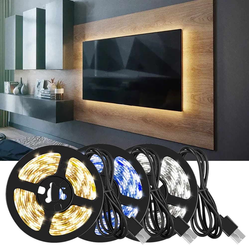 Bande lumineuse Led USB 5M, décoration de pièce esthétique, décoration de noël, placards de chambre 
