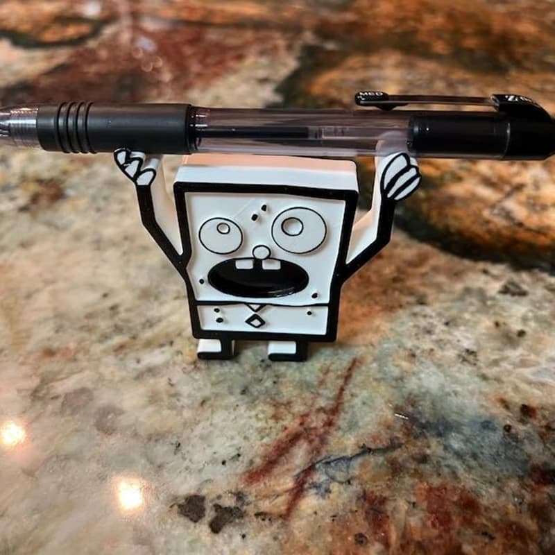 Porte-crayons imprimé en 3D, DoodleBob, porte-stylo de bureau, organisateur de bureau, décoration de