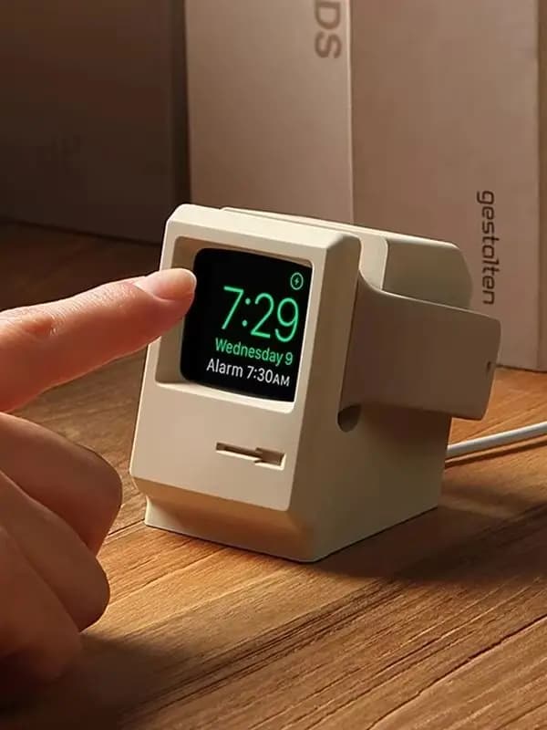 Support compatible pour Apple Watch - Base de charge sans fil en silicone pour Apple Watch 4/5/6/SE 