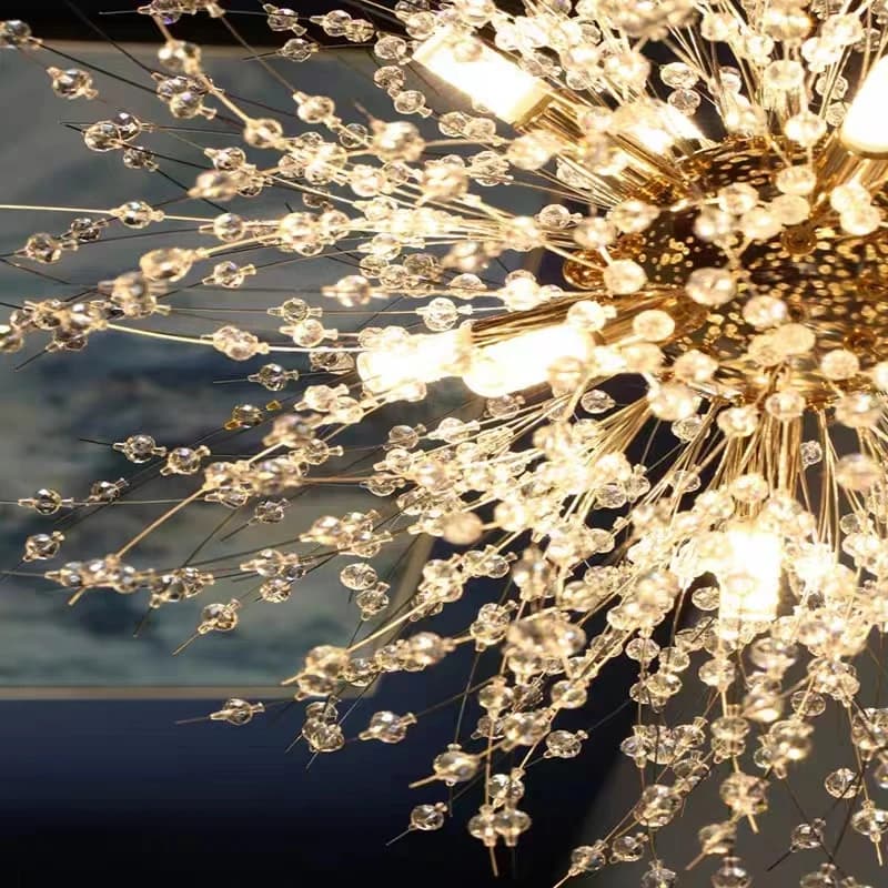 Moderne ciel étoile boule de feu cristal pendentif LED éclairage pissenlit Restaurant, salon pendent