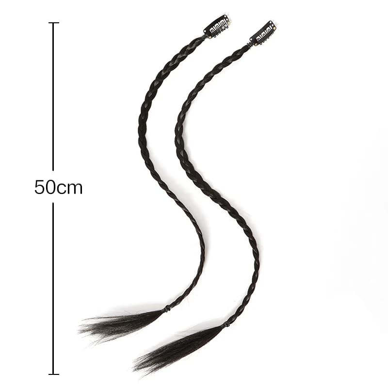 Perruque tressée synthétique 2 pièces avec Clip BB solide, boîte légère, queue de cheval tressée, po