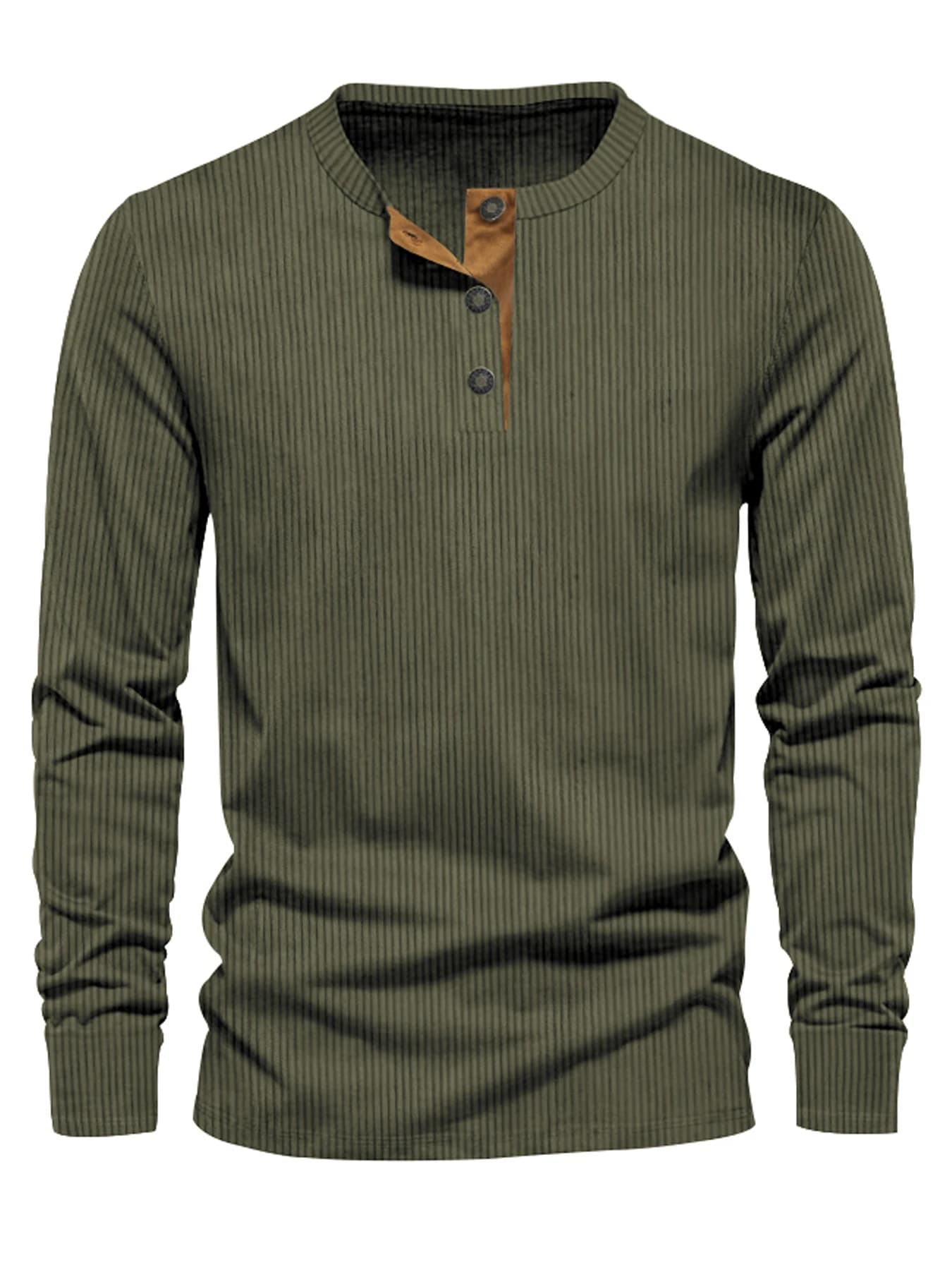 Nouveau T-shirt décontracté en velours côtelé pour homme, coupe slim, couleur unie, manches longues,