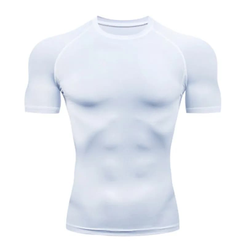 T-shirt de compression élastique respirant pour homme, haut serré, sweat-shirt de course, jogging, s