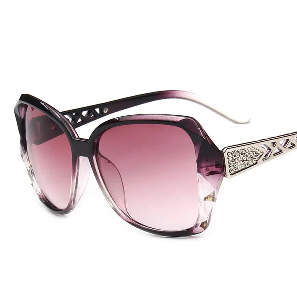 Mode grandes lunettes de soleil violettes femmes marque de luxe lunettes de soleil carrées femme mir