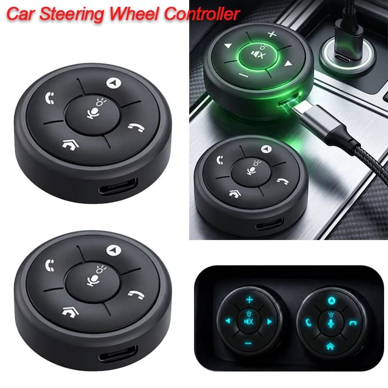 Télécommande intelligente sans fil Bluetooth à 5 boutons pour volant de voiture, commande multimédia