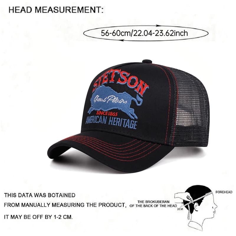 2025 personnalisé nouveau chapeau de camion STETSON ours rouge respirant maille chapeau rue Hip Hop 