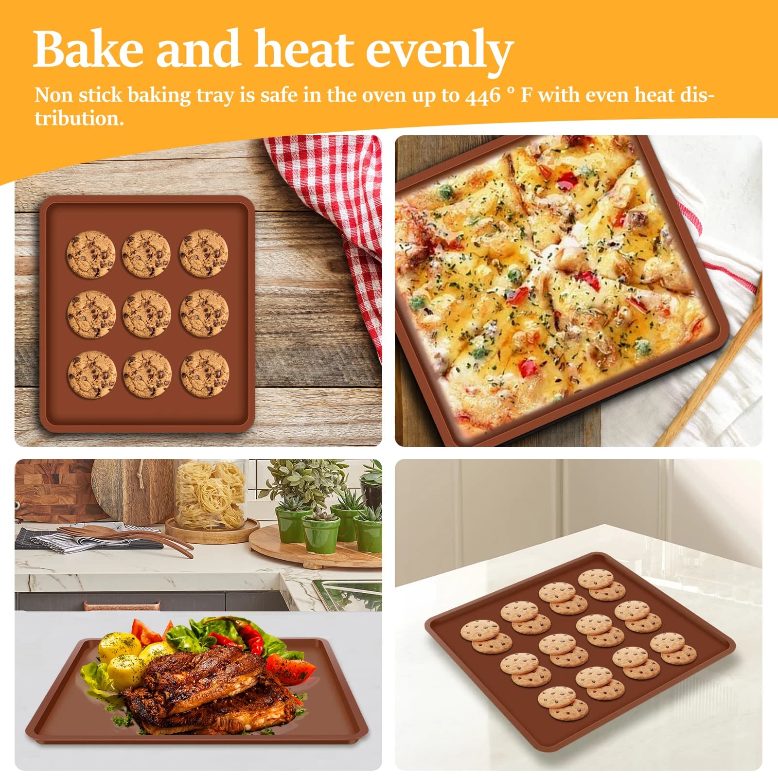 Feuilles de décollage en silicone antiadhésives, tapis de cuisson, plateaux pour fruits et gâteaux, 