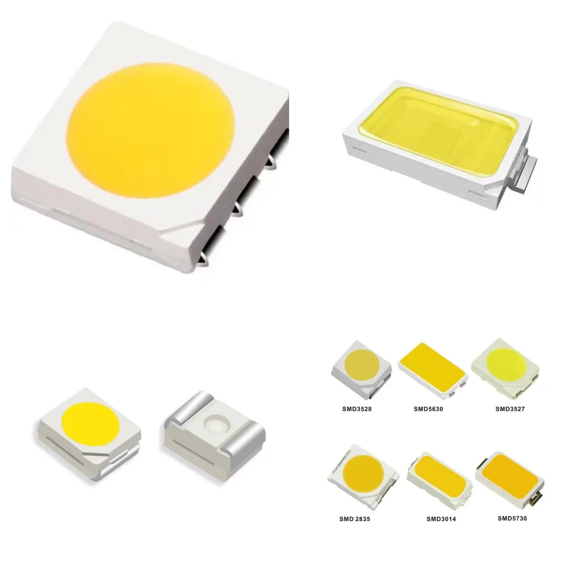Diode électroluminescente SMD LED, rouge, jaune, vert, blanc, bleu, orange, 0603, 0805, 1206, 3528, 