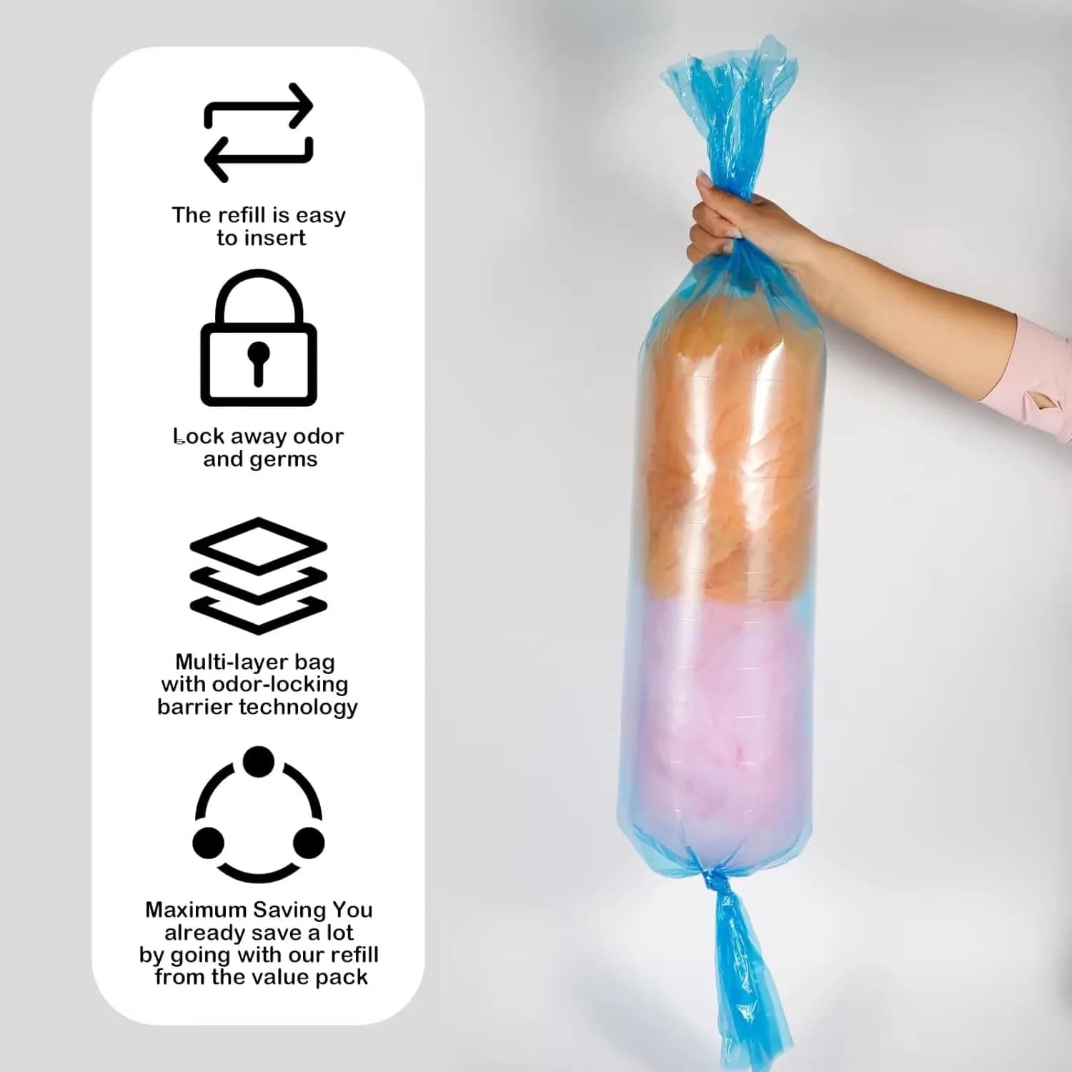 Sacs de recharge de poubelle à couches pour Sangenic Tommee Tippee, sacs de recharge pour génie, rec