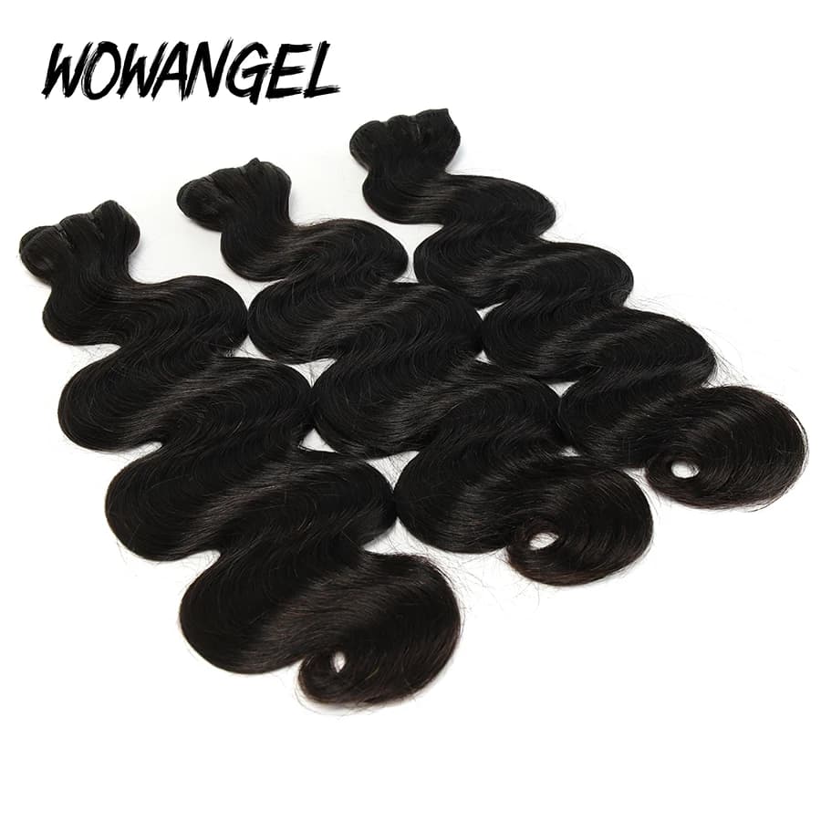 Wow Angel 28 30 pouces vague de corps paquets de cheveux humains 1/3/4 pièces 10A brésilien Remy Ext