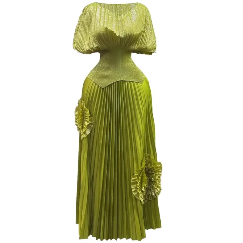 Miyake Style plissé grande taille costume pour femme estampage haut jupe plissée deux pièces mode ju