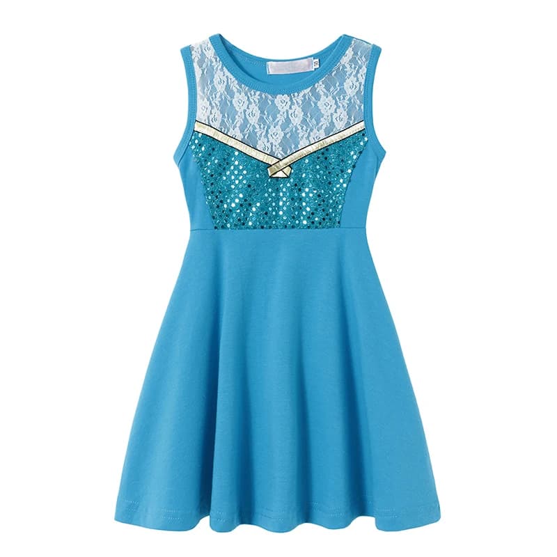 2025 été Elsa Anna tenue décontractée filles coton vêtements enfants sans manches a-ligne robe bébé 