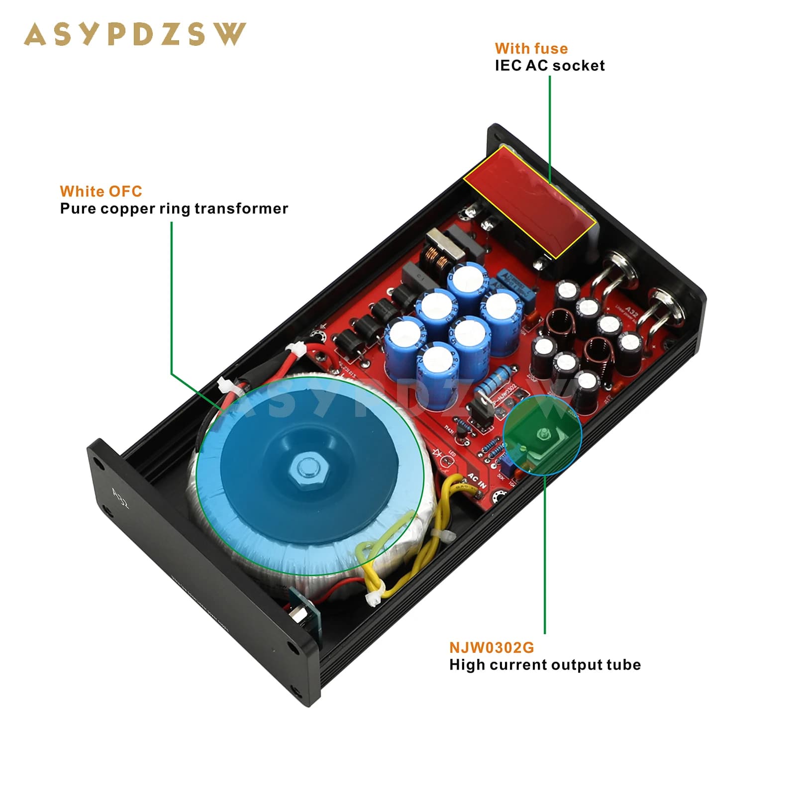 Alimentation linéaire A32 50VA HIFI à très faible bruit, DC 5V/9V/12V/15V/18V/19V/24V LPS