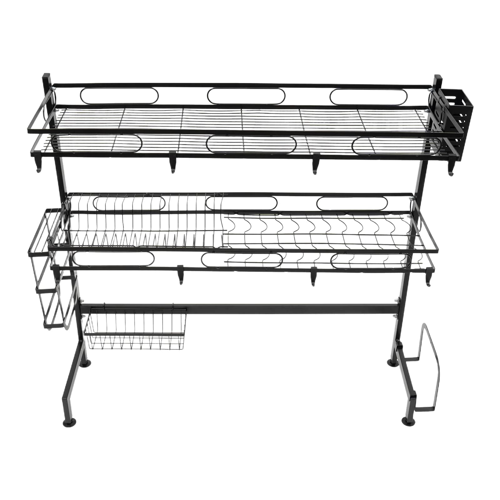 Vaccage de vaisselle au-dessus de l'évier à 2 niveaux T1, ouverture de proximité des couverts, étagè
