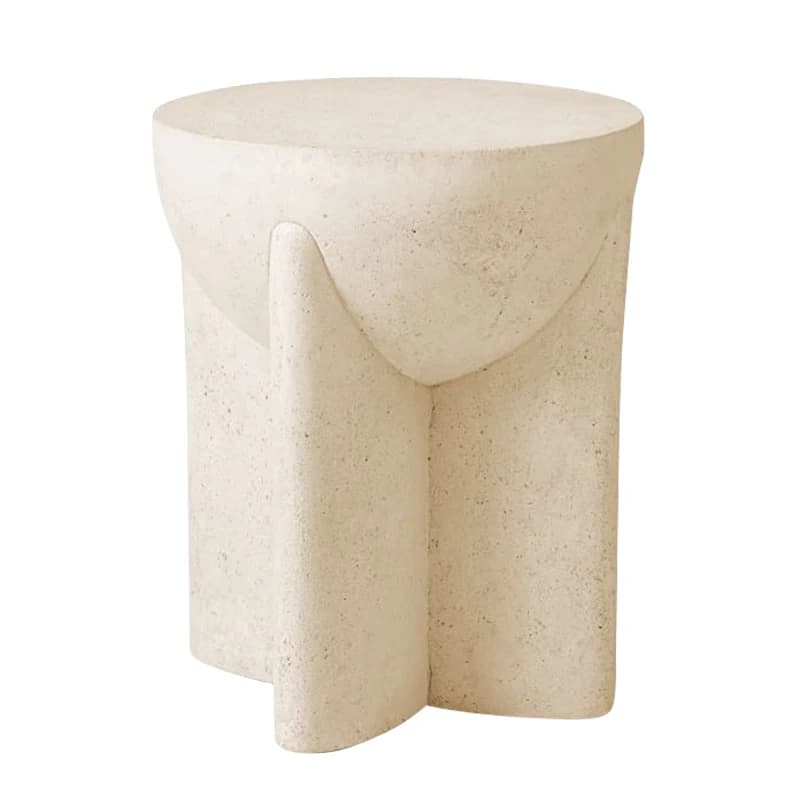Table basse d'extérieur blanche crème française, design moderne, Table d'appoint ronde créative, meu