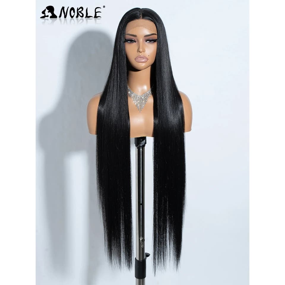 Perruque Lace Front Wig synthétique Noble, 38 pouces, 13x4x1, perruque Lace Front Wig lisse pour fem