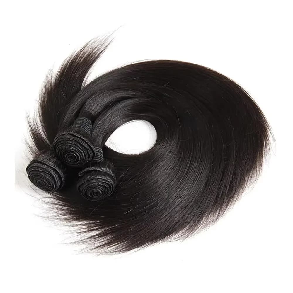 Lot de 3 ou 4 mèches de cheveux humains vierges brésiliens lisses comme des baguettes, 30 à 40 pouce