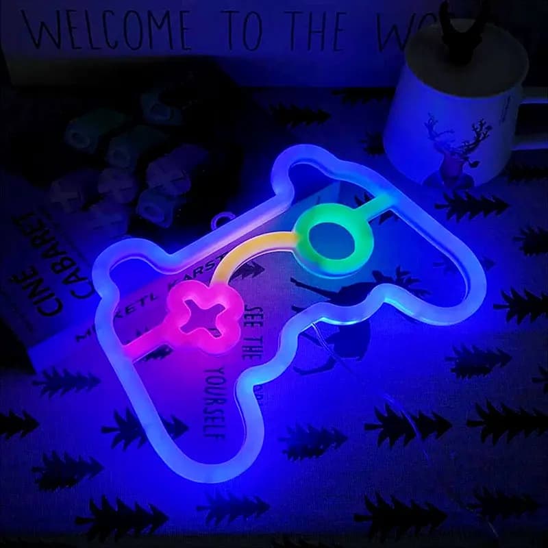 Jeu Pad enseignes au néon LED veilleuse, USB/alimenté par batterie éclairage d'ambiance, pour cadeau