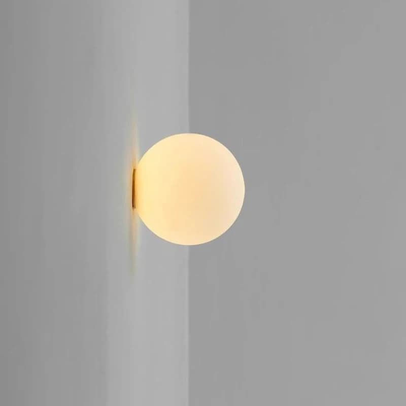 Lampe boule de verre moderne blanc laiteux lampes murales en verre pour chambre salon canapé fond Ba