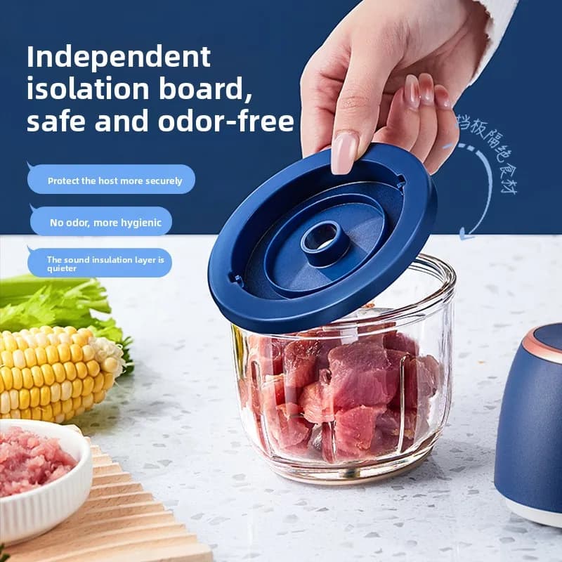 Hachoir à viande électrique de 350ML, broyeur d'aliments, presse-ail, trancheur de légumes multifonc