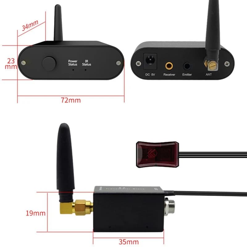 Répéteur sans fil d'IR, kit sans fil de répéteur d'IR/kit d'extension de télécommande WL-T2 pour com