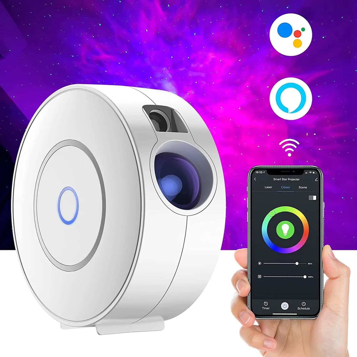 Tuya WiFi intelligent Aurora galaxie étoile projecteur veilleuse Alexa commande vocale APP contrôle 