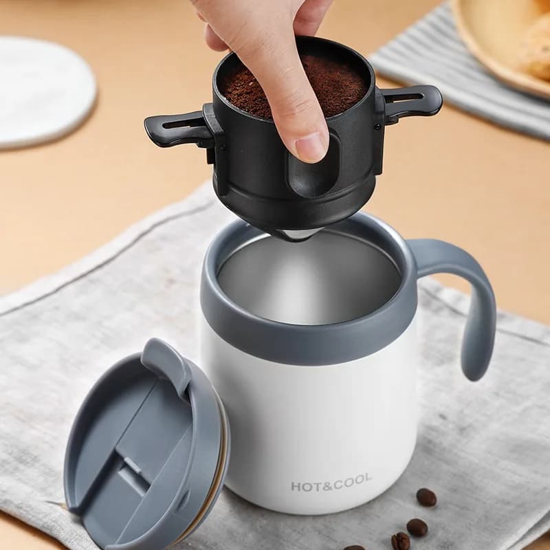 Filtre à café Portable en acier inoxydable, entonnoir à thé, infuseur à thé réutilisable, goutteur d
