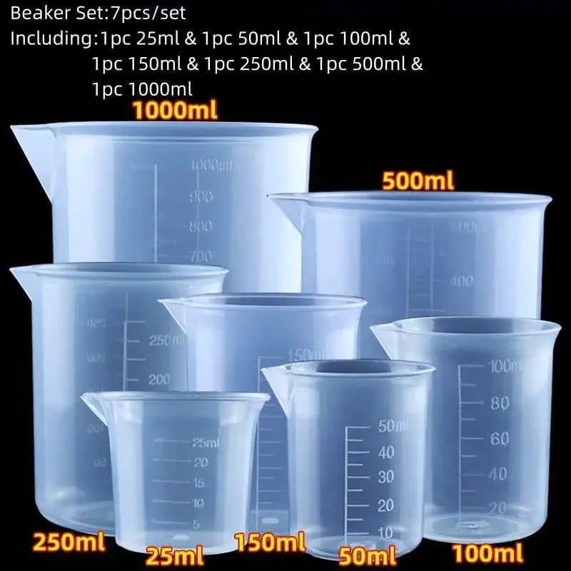 Gobelet de laboratoire scientifique, manuel de bureau, cuisine transparente, tasse à mesurer en plas