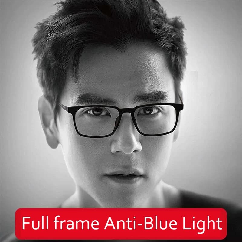 Lunettes de lecture multifocales progressives classiques en titane pur pour hommes, Anti-lumière ble
