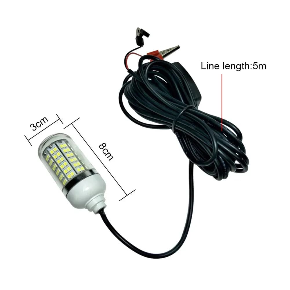 Lampe sous-marine 12V 15W 108 LED, lumière de pêche de nuit, étanche IP68, multicolore, attire en pr