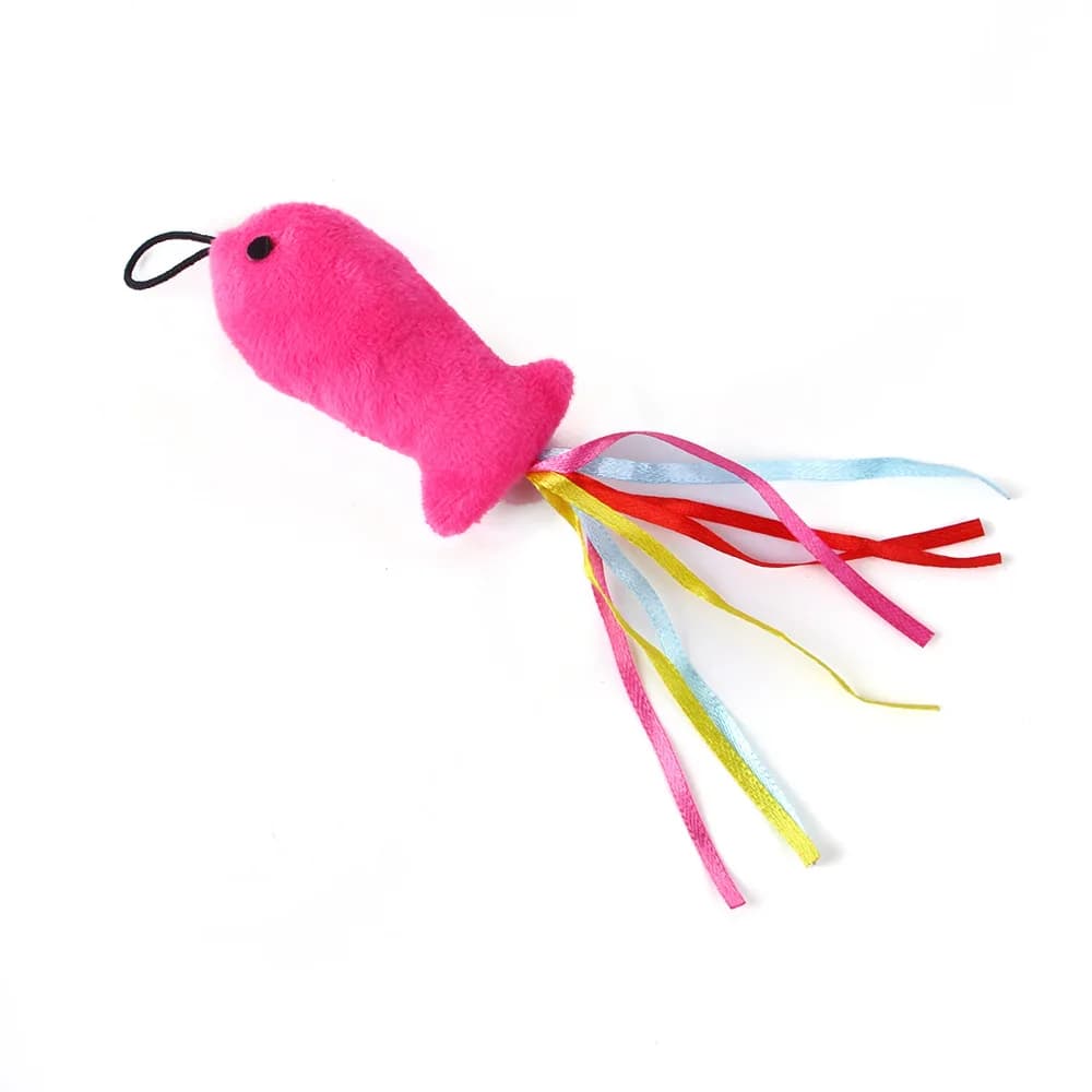 Tête de rechange en plumes colorées, bâton de chat amusant, pompon, plume, canne à pêche, ensemble d