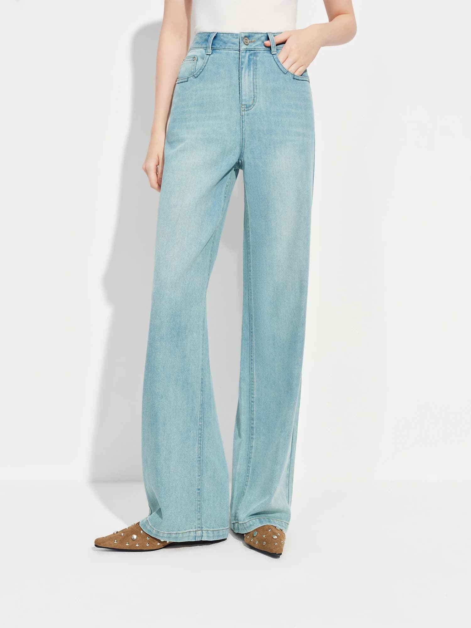 FSLE trajet polyvalent à la mode minceur droit étroit jambe large jean pour les femmes printemps 202