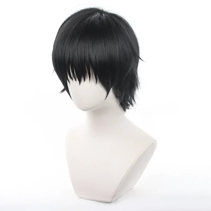 Anime Jujutsu Fushigflats Toji Cosplay Synthétique Ultraviolette Courte Cheveux Noirs pour Hommes, 3