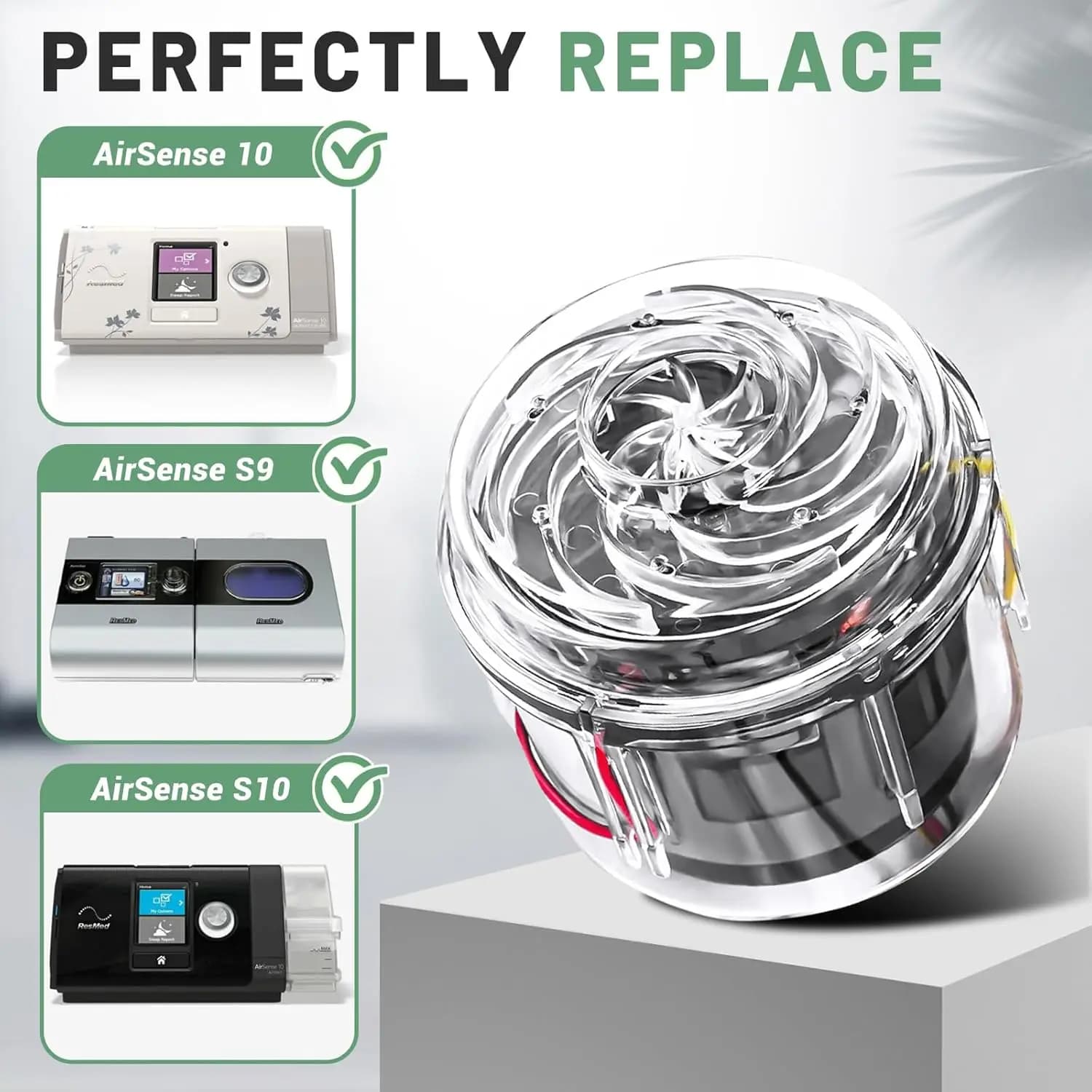 Resmed Airsense 10 - Remplacement de la pompe moteur - Compatible avec Resmed S10 Resmed S9