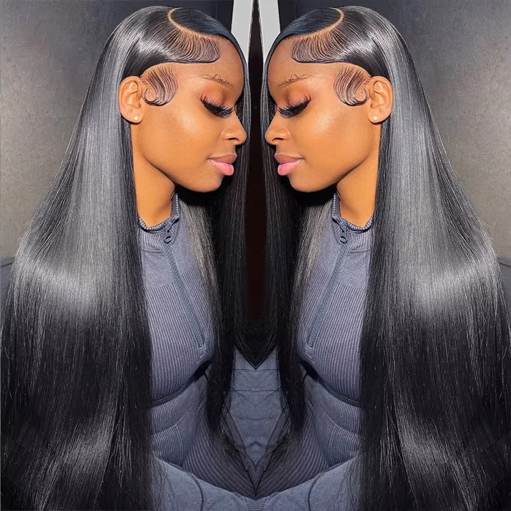 Perruque Lace Front Wig lisse brésilienne naturelle-Sophia, cheveux Remy, 13x6 HD, densité 200, 38 p