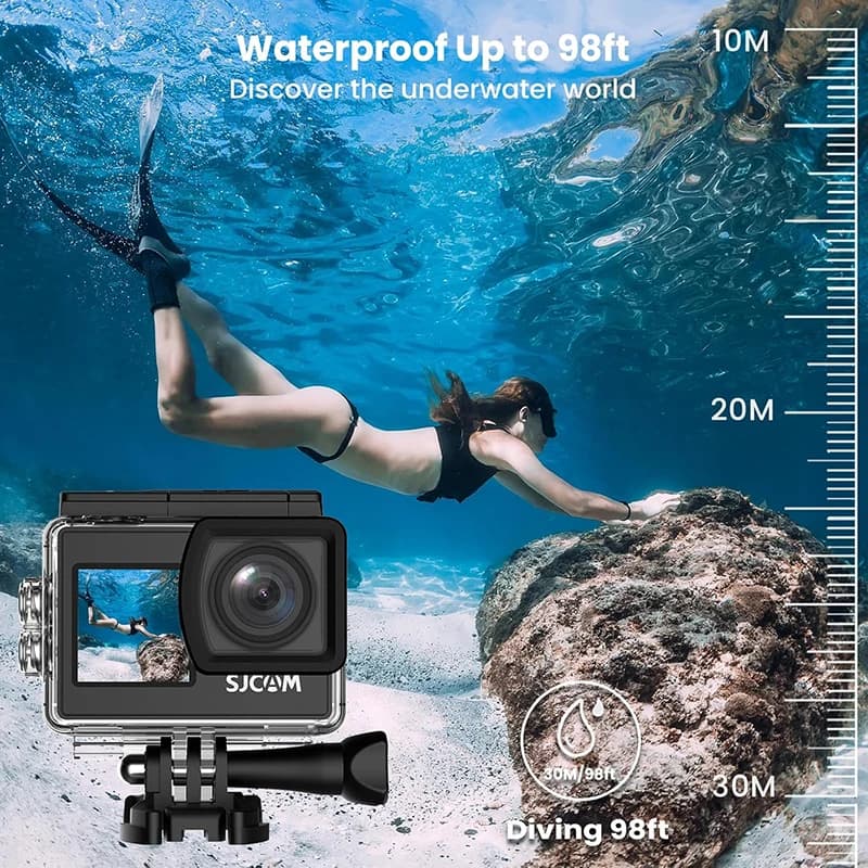 SJCAM SJ4000 double écran 4K caméra d'action 30M étanche Anti-secouement HD sport vidéo caméras d'ac