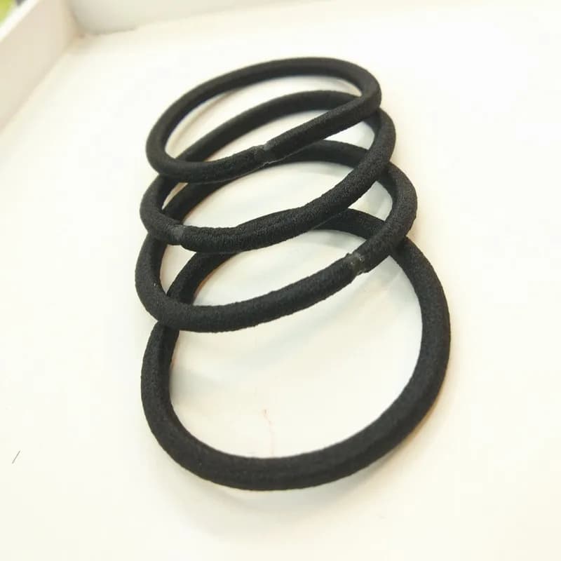 10/50pcs 4mm mélange couleur noir aucun dommage élastiques cheveux cravates bandes ligues queue de p
