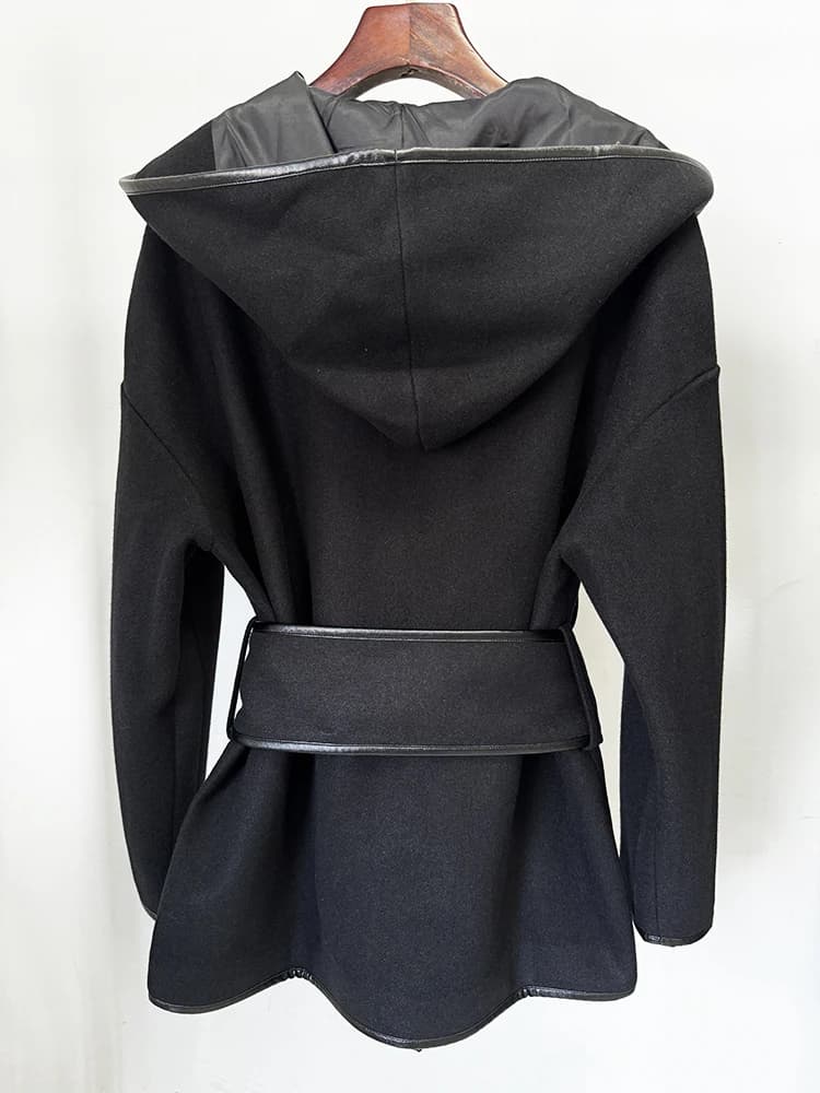 HIGH STREET Nouveauté 2026 Manteau de créateur pour femme en mélange de laine à manches chauve-souri