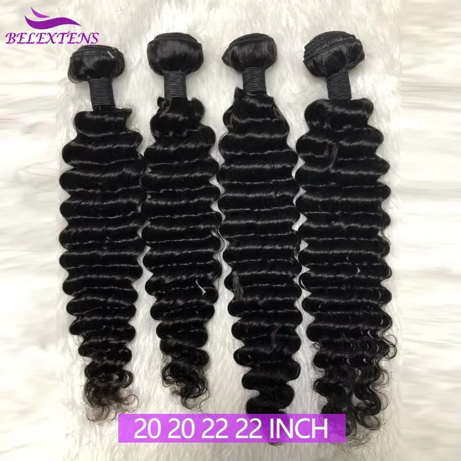 Tissage Humain Hair Deep Wave 20 22 pouces Tissage de Cheveux Brésiliens 100 % Humains Bundles Human