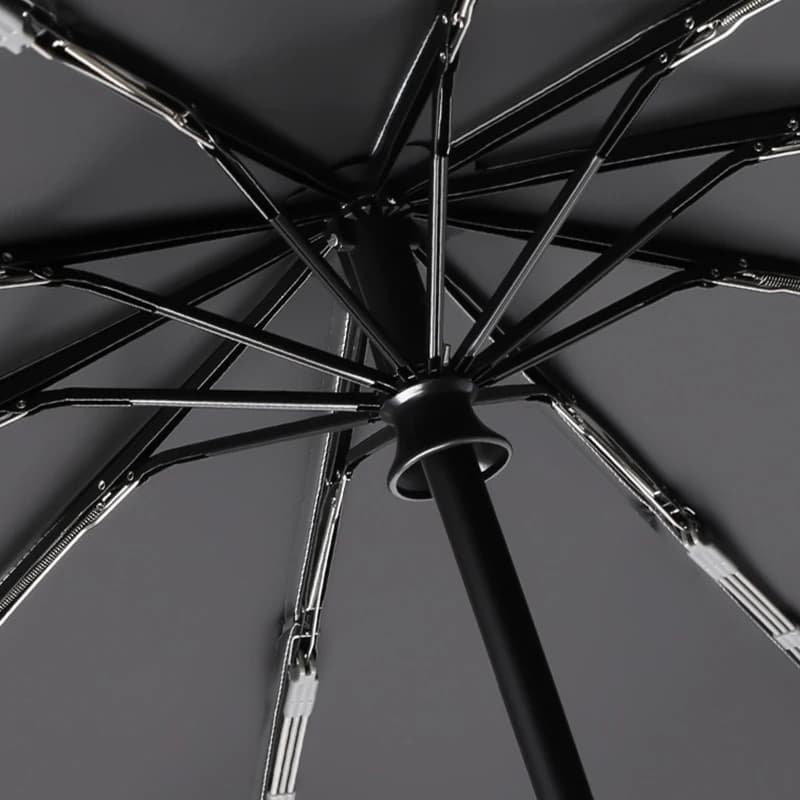 Grand parapluie solide coupe-vent avec bande réfléchissante, parapluie UV pliable automatique invers